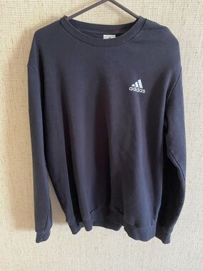 adidas Black Crewneck Sweatshirt with White Logo